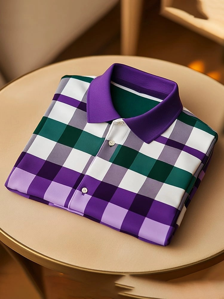 Camisa polo clásico ejecutivo Logo Button de manga corta para hombre