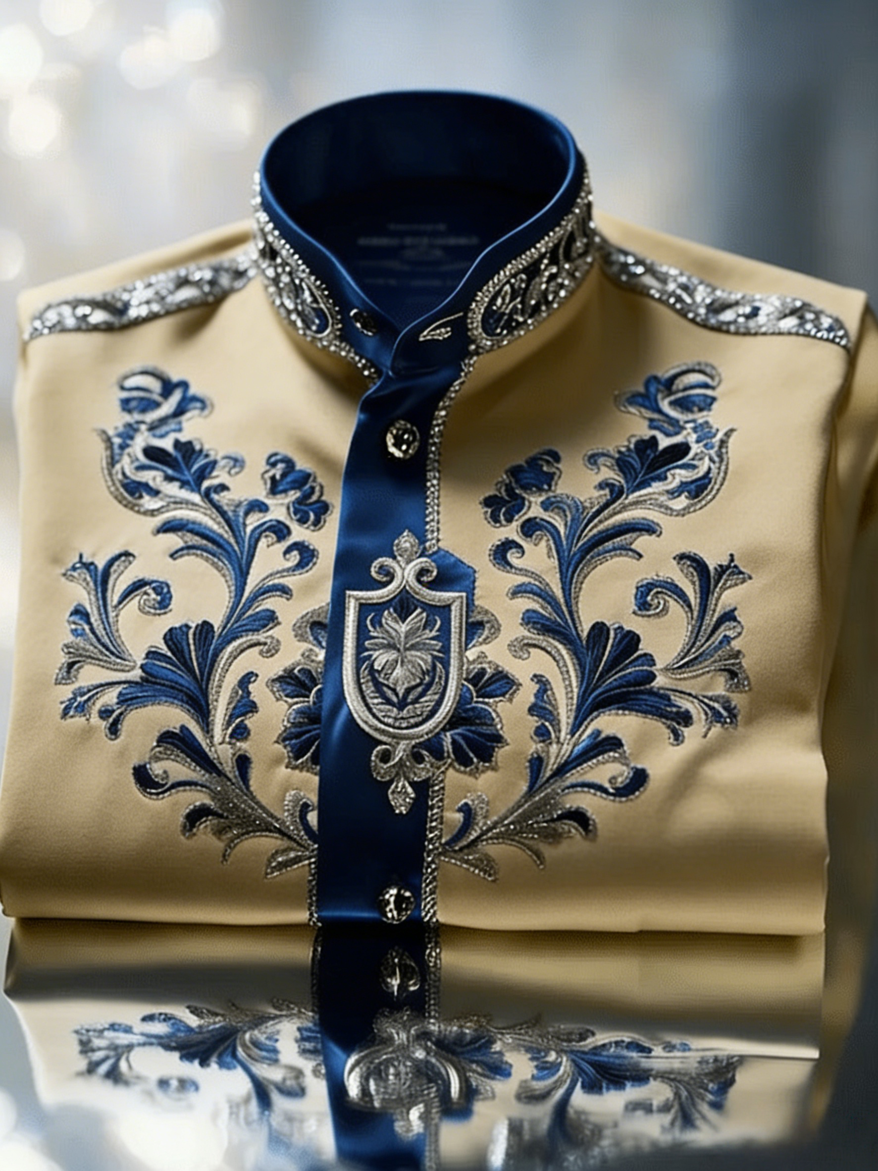 para hombre de lujo Gorgeous Print de manga larga camisa