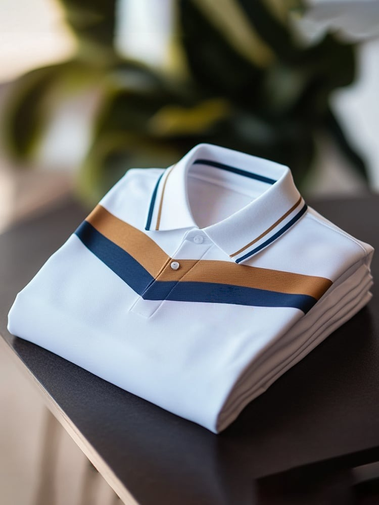 Camisa polo clásico ejecutivo Check Logo Button de manga corta para hombre