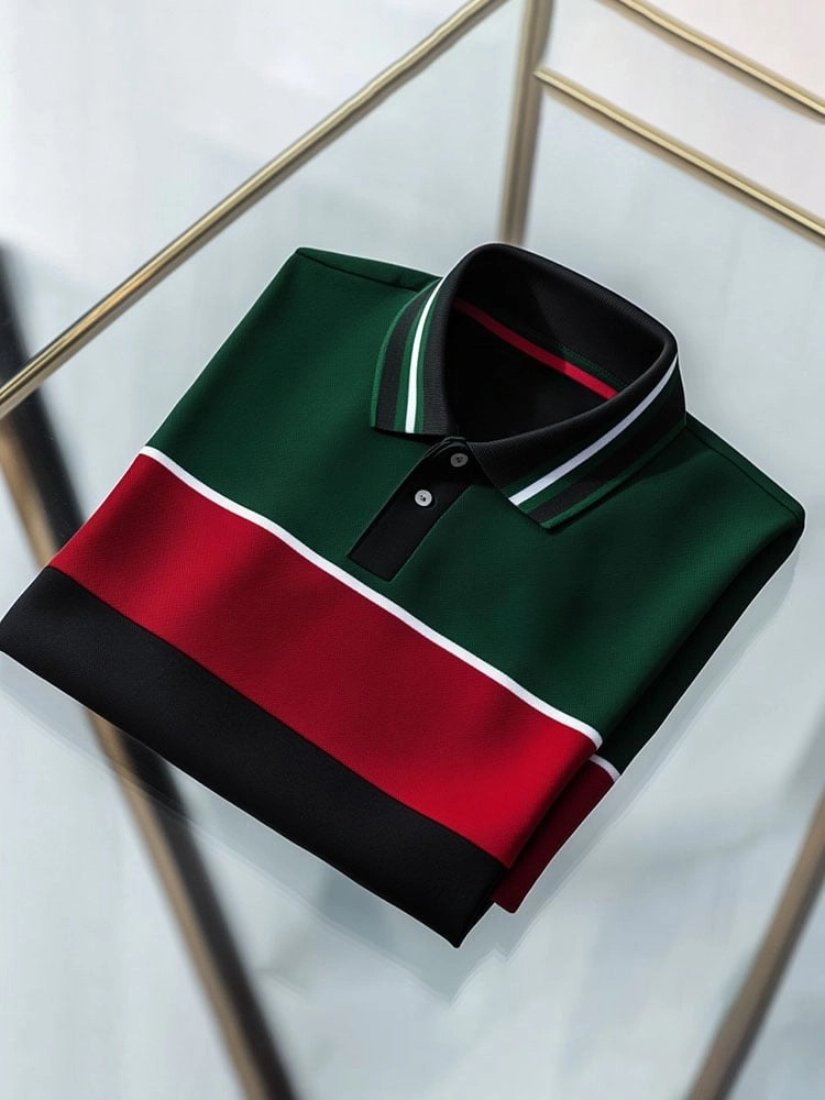 Camisa polo ejecutivo Logo con botones de manga corta para hombre