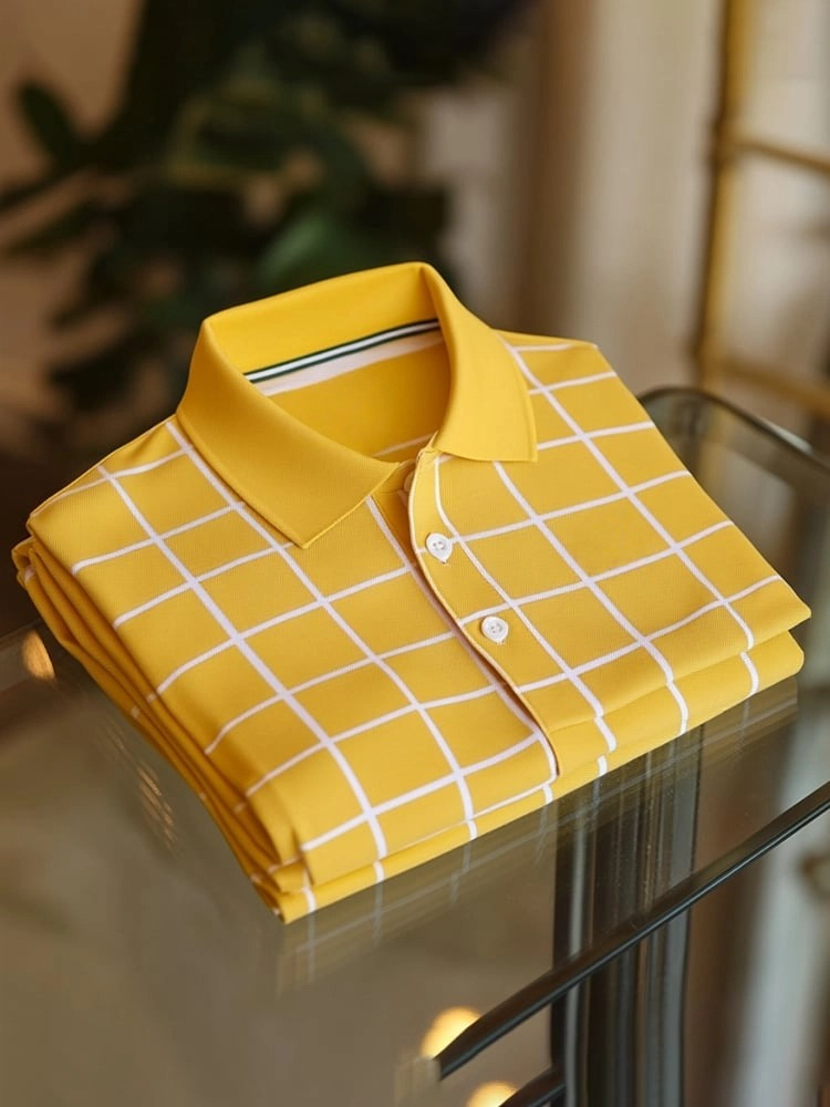 Camisa polo clásico ejecutivo Logo Button de manga corta para hombre