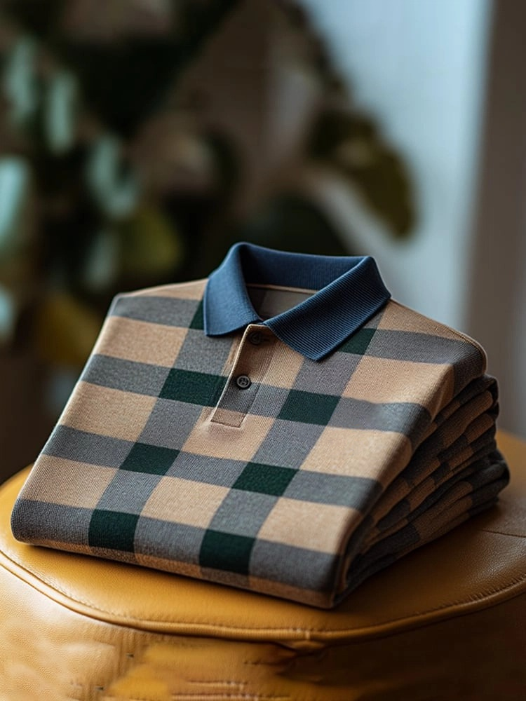 Camisa polo clásico ejecutivo Logo Button de manga corta para hombre