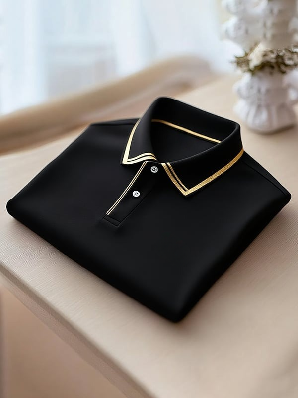 Camisa polo clásico ejecutivo Logo Button de manga corta para hombre