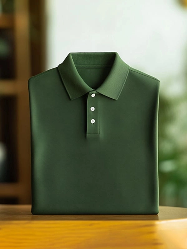 Camisa polo ejecutivo rayas Logo estampado de manga corta para hombre