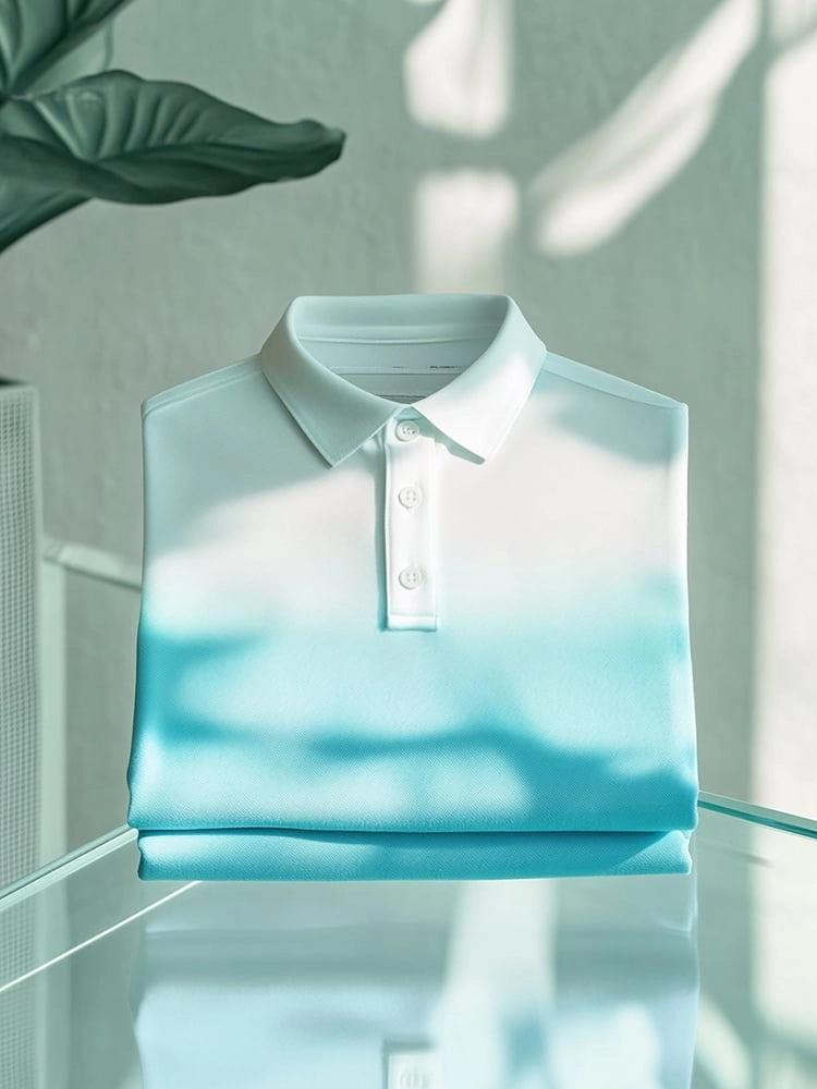 Camisa polo ejecutivo casual degradado Button de manga corta para hombre