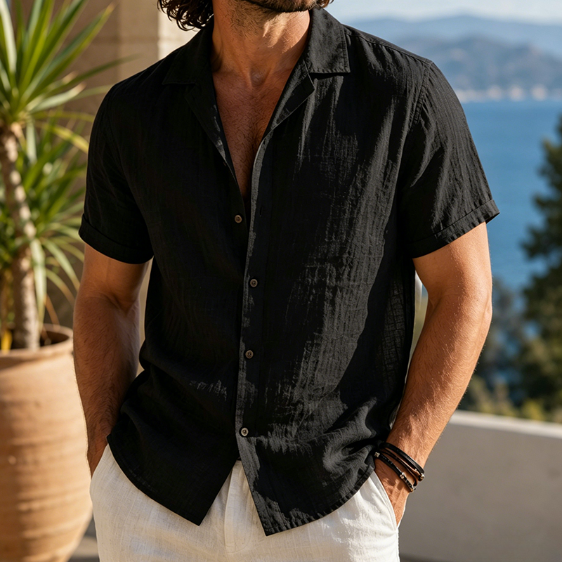 de modainprint Coastal Breeze de lino Camp camisas