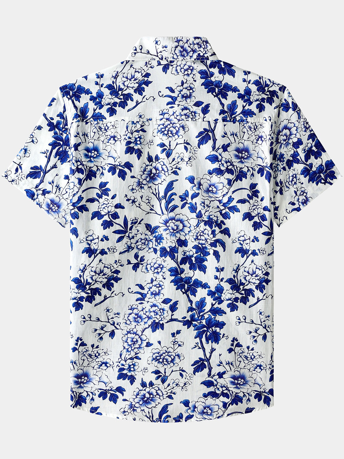 Camisa Blue floral de manga corta con botones transpirable Cool casual Summer para hombre