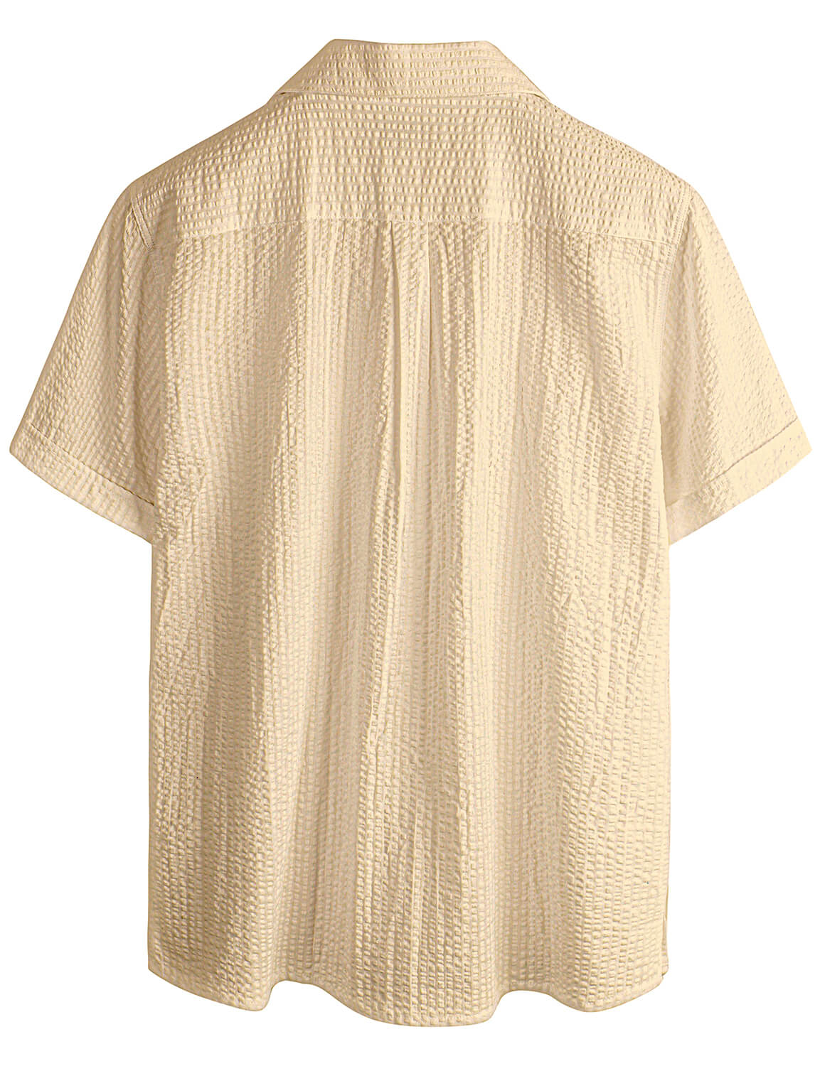 Camisa de algodón Pocket casual de color sólido Beach Summer Button Up de manga corta para hombre