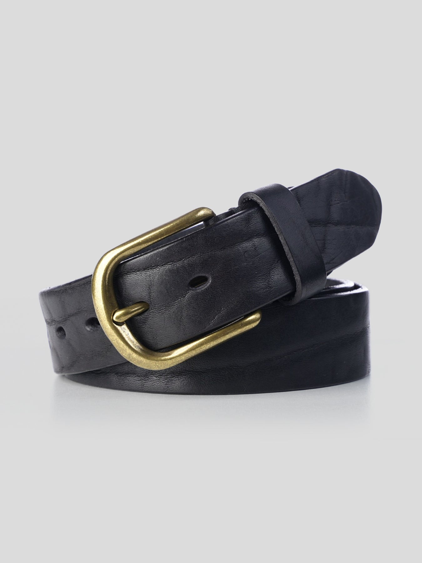Cinturón Brass Buckle cuero Dress