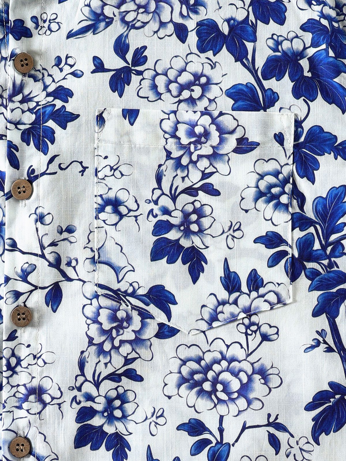 Camisa Blue floral de manga corta con botones transpirable Cool casual Summer para hombre