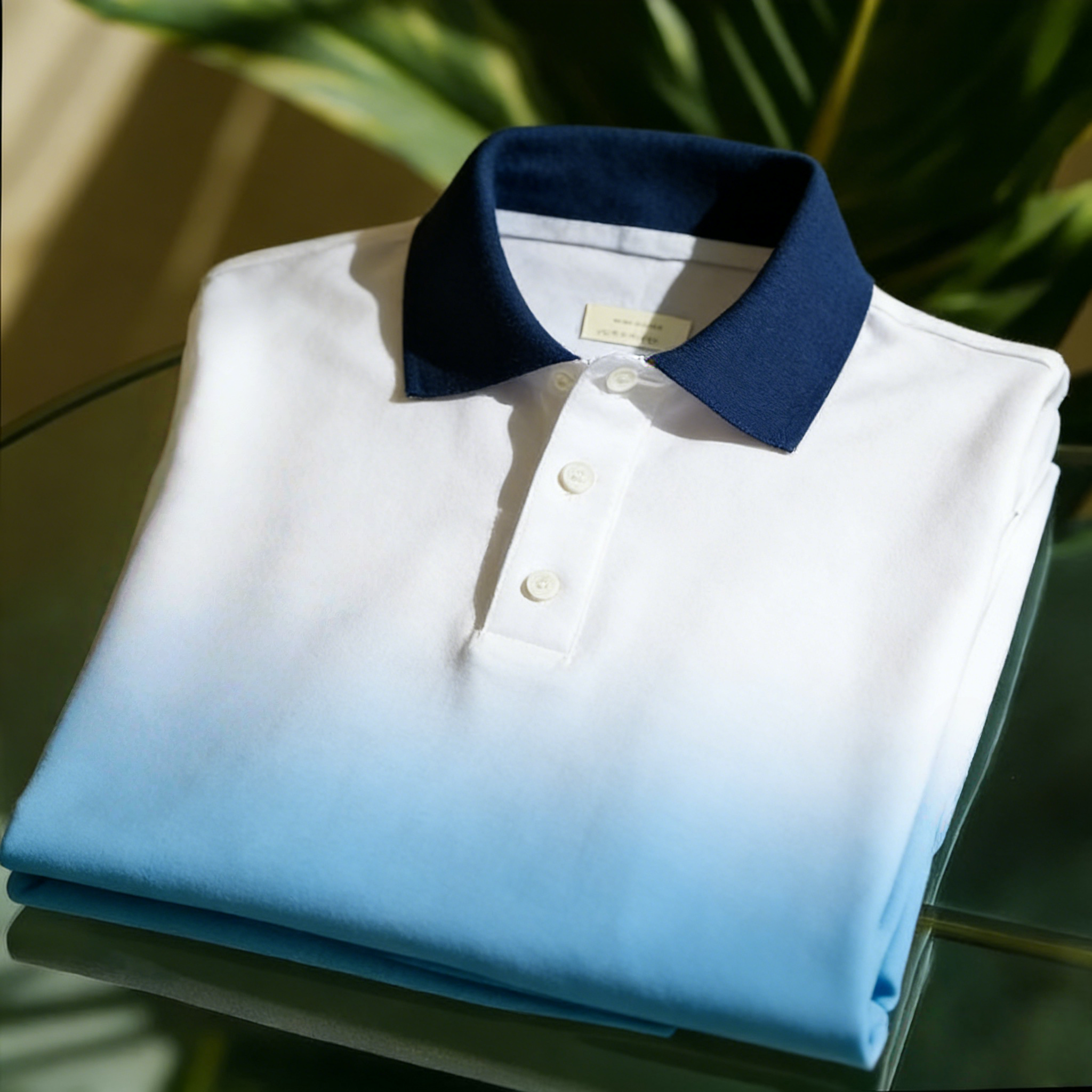 Camisa polo ejecutivo casual jacquard Button de manga corta para hombre