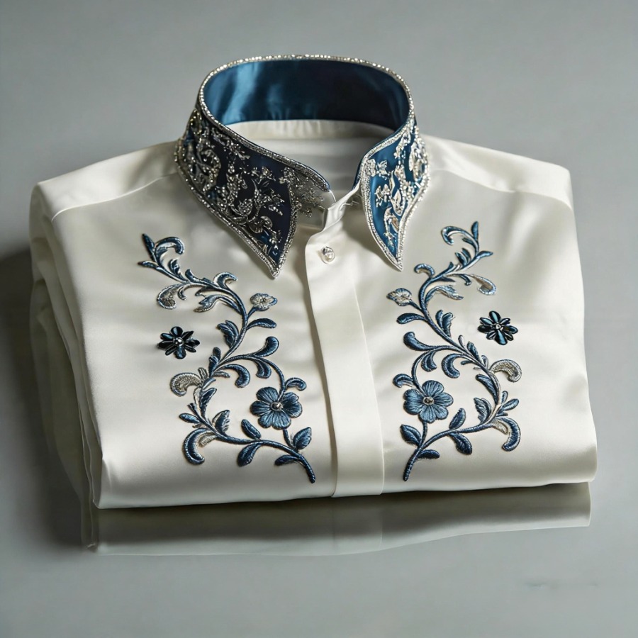 Camisa de lujo premium High Elasticity ejecutivo casual Out Vacation de manga larga camisa