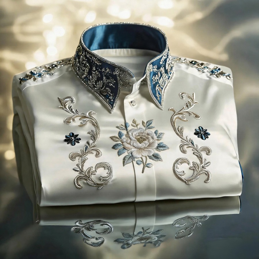 Camisa de lujo premium High Elasticity ejecutivo casual Out Vacation de manga larga camisa