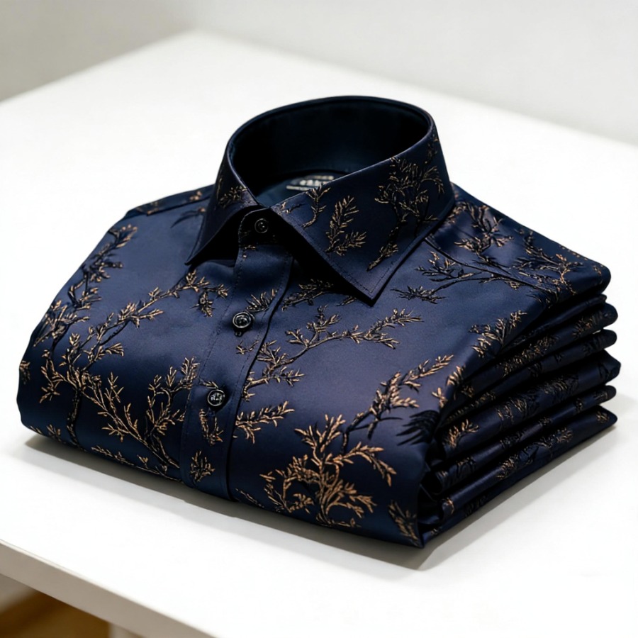 Camisa de lujo premium High Elasticity ejecutivo casual Out Vacation de manga larga camisa