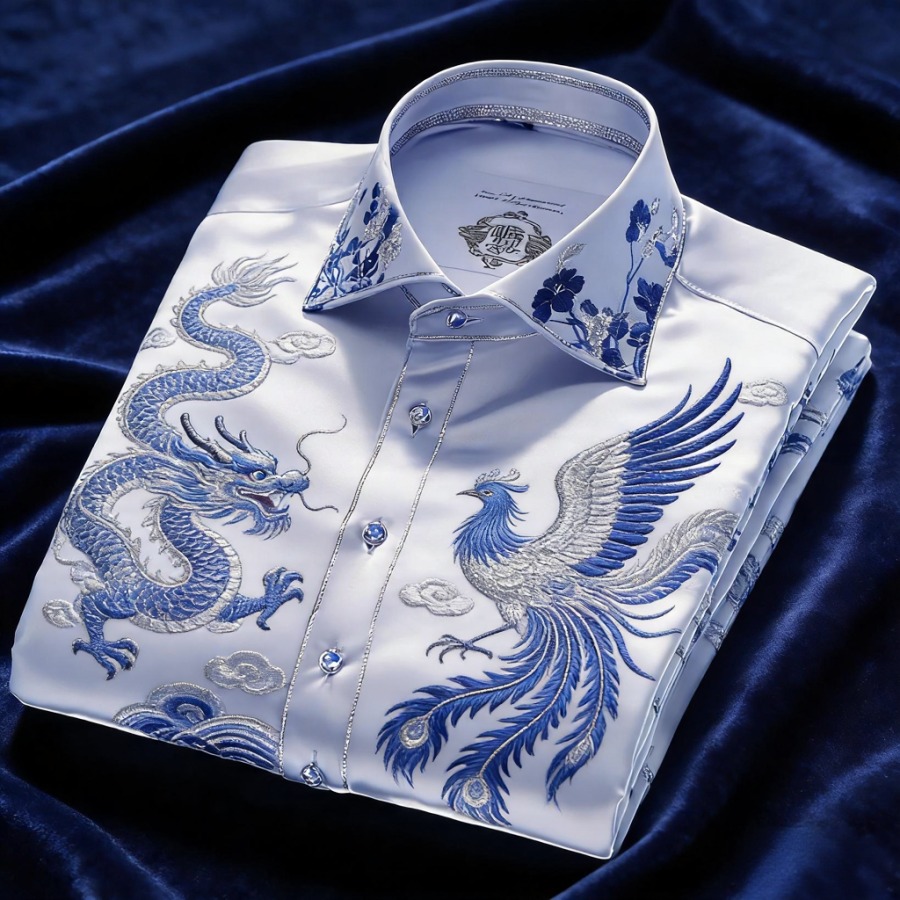 Camisa de lujo premium High Elasticity ejecutivo casual Out Vacation de manga larga camisa