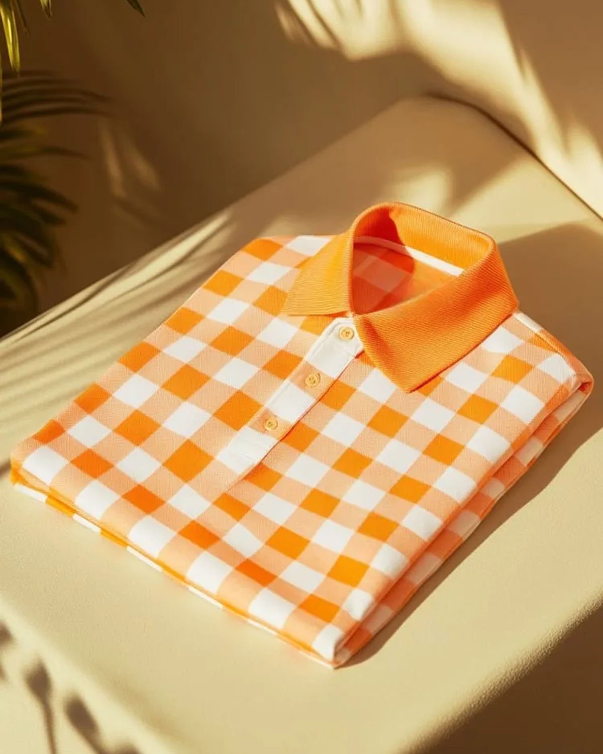 Camisa polo Basic Collection casual Check geométrico de manga corta