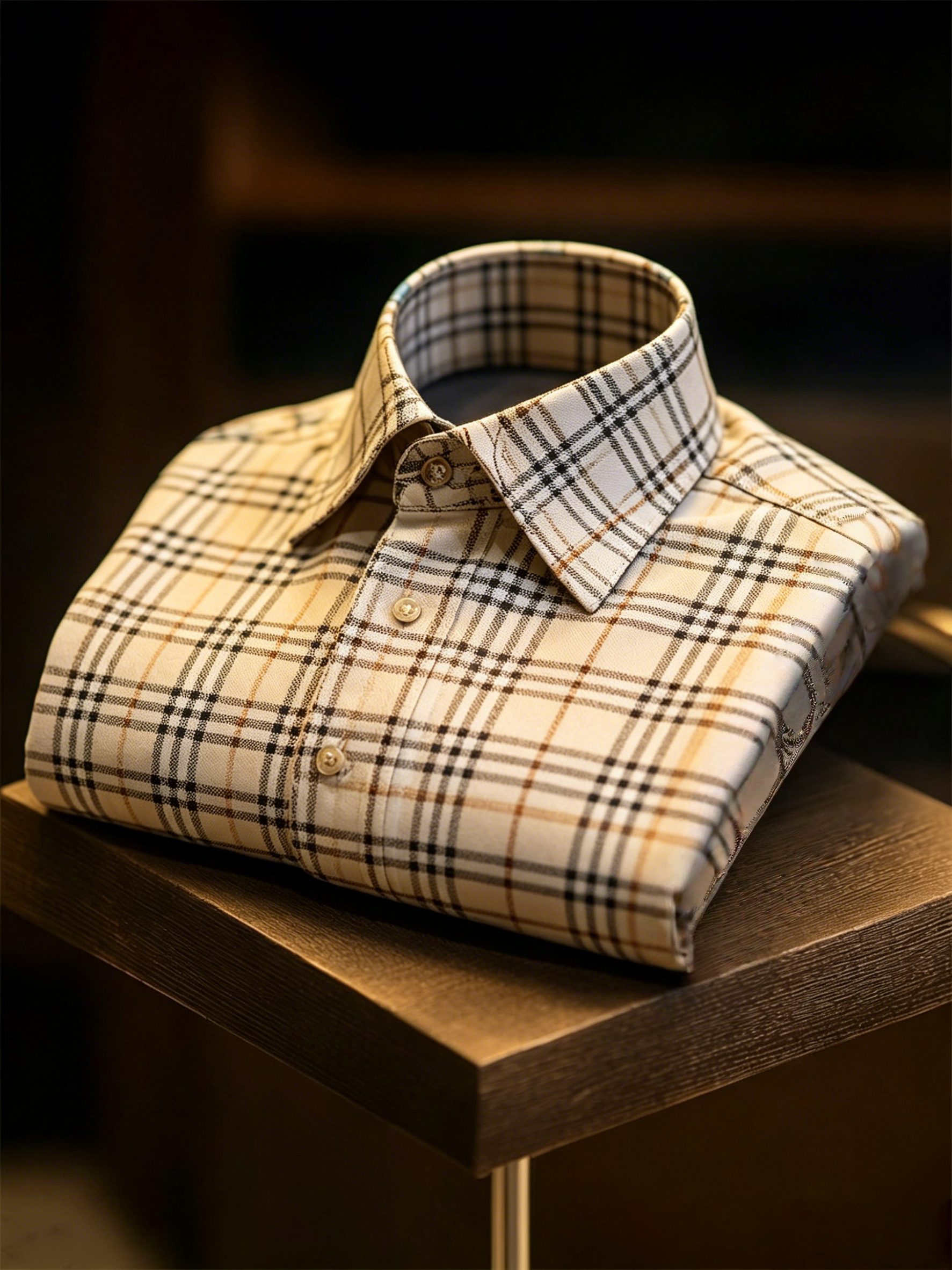 Camisa clásico Style wrinkle-resistant formal casual de manga larga