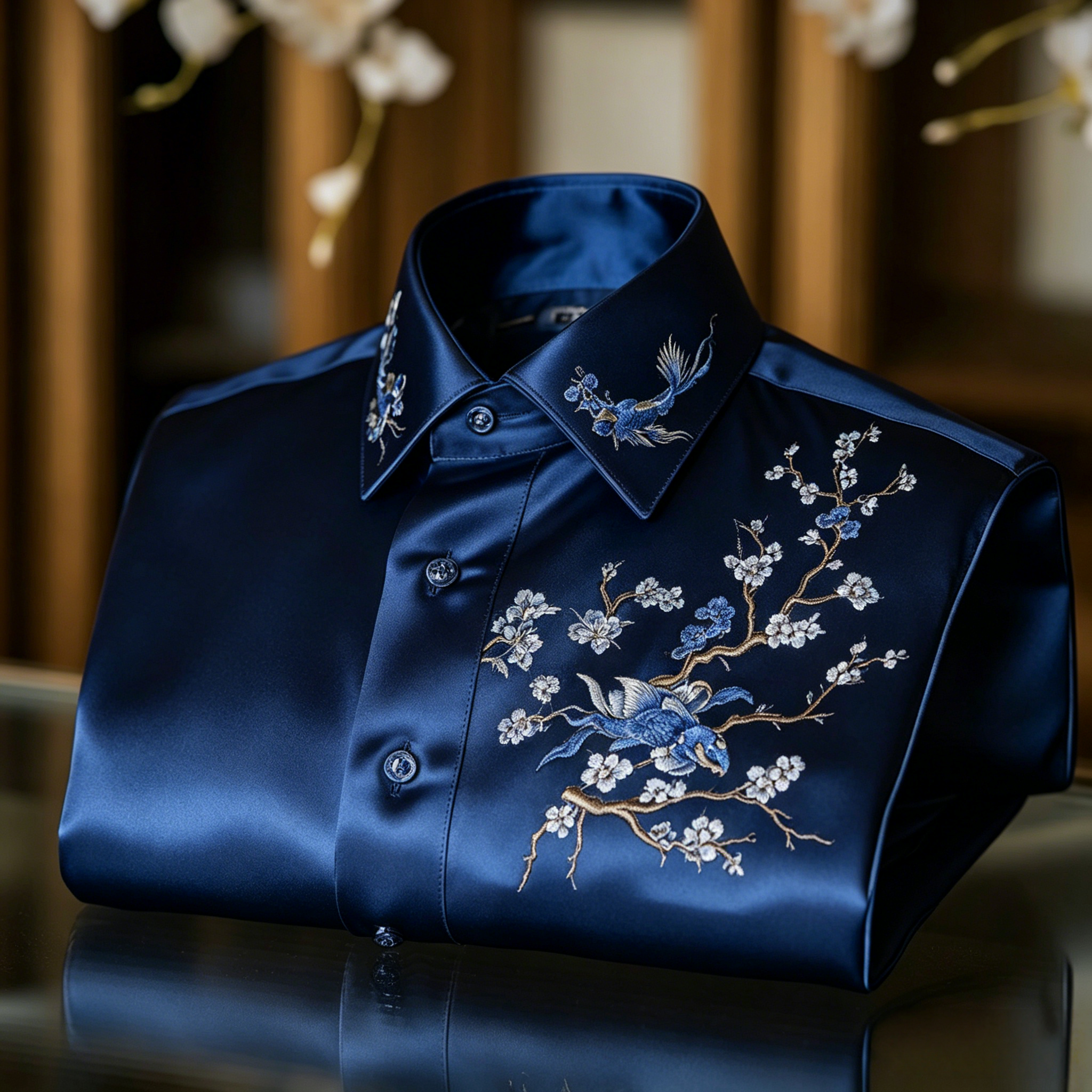 Camisa clásico Style wrinkle-resistant formal casual de manga larga