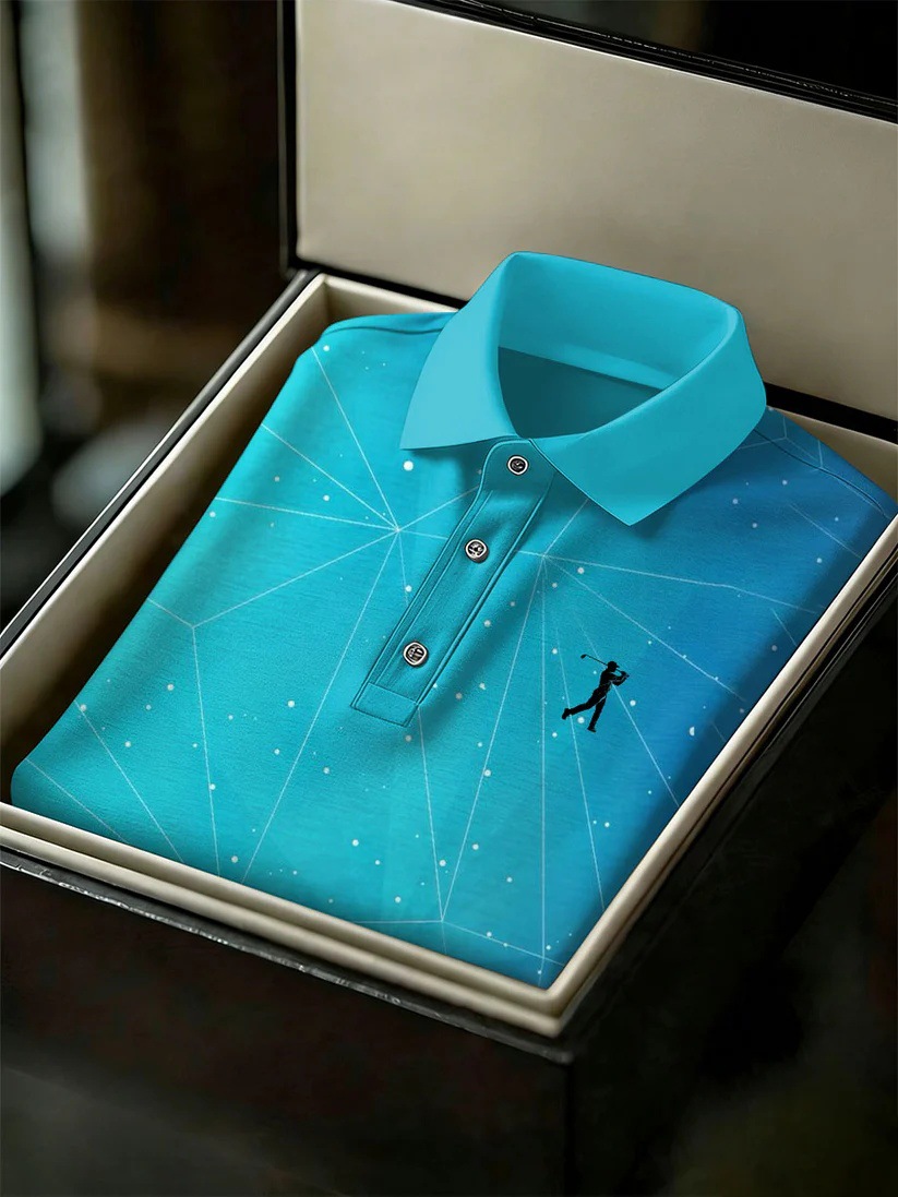 Camisa polo ejecutivo Style estampado de manga corta para hombre