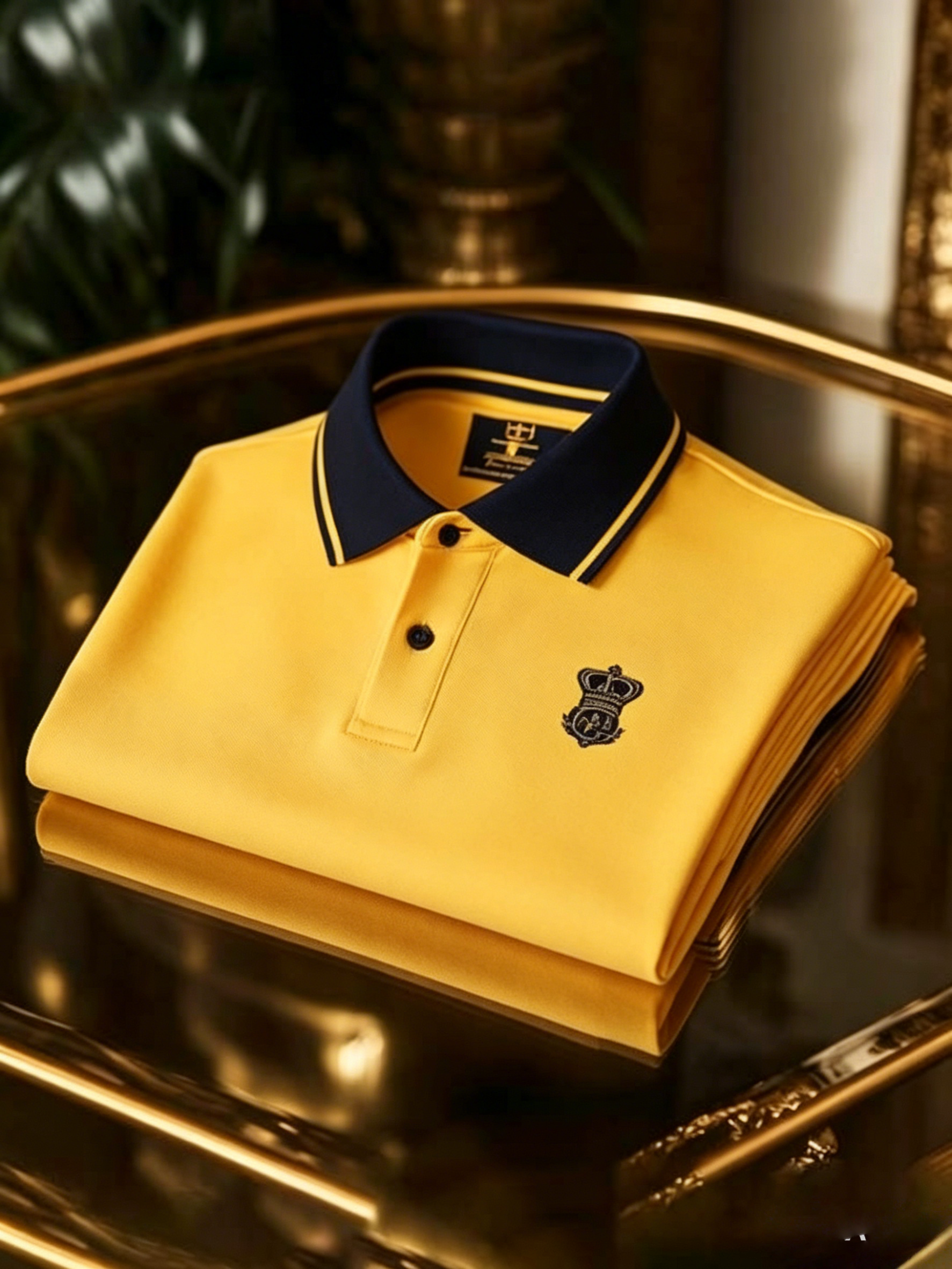 Camisa polo ejecutivo con botones de manga corta para hombre