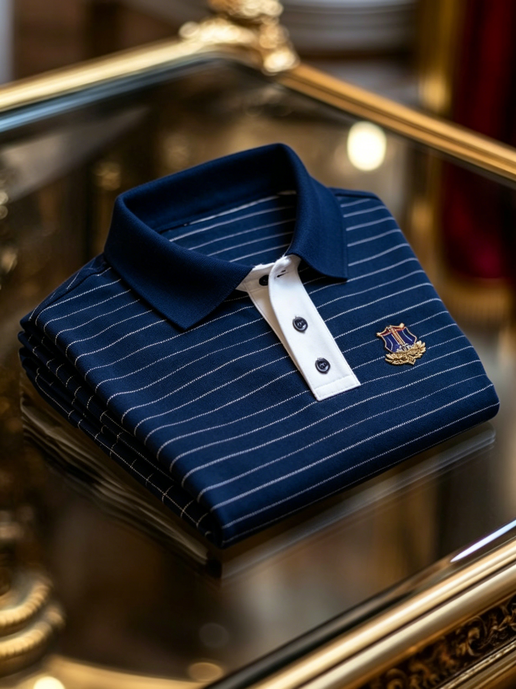 Camisa polo ejecutivo con botones de manga corta para hombre
