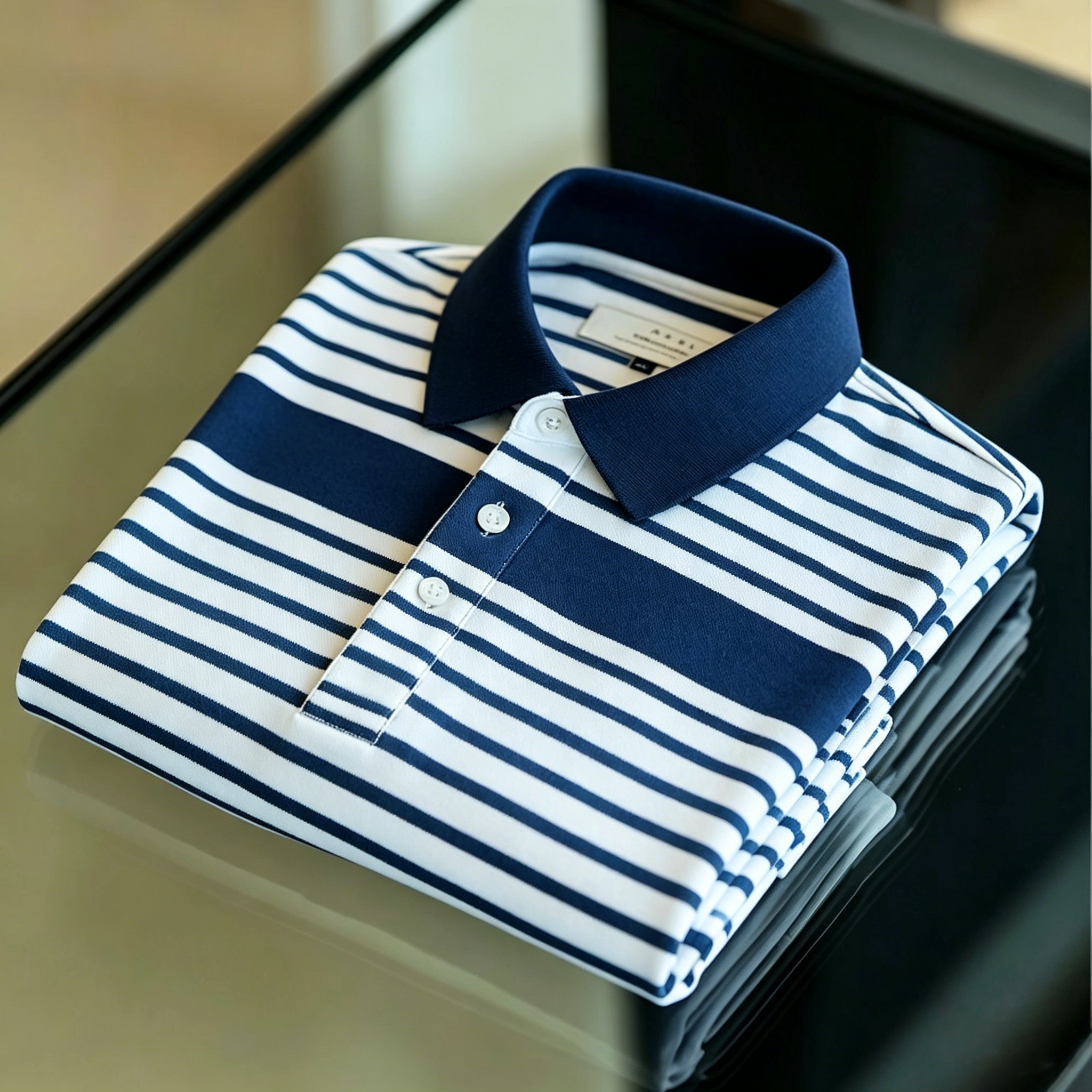 Camisa polo ejecutivo con botones de manga corta para hombre