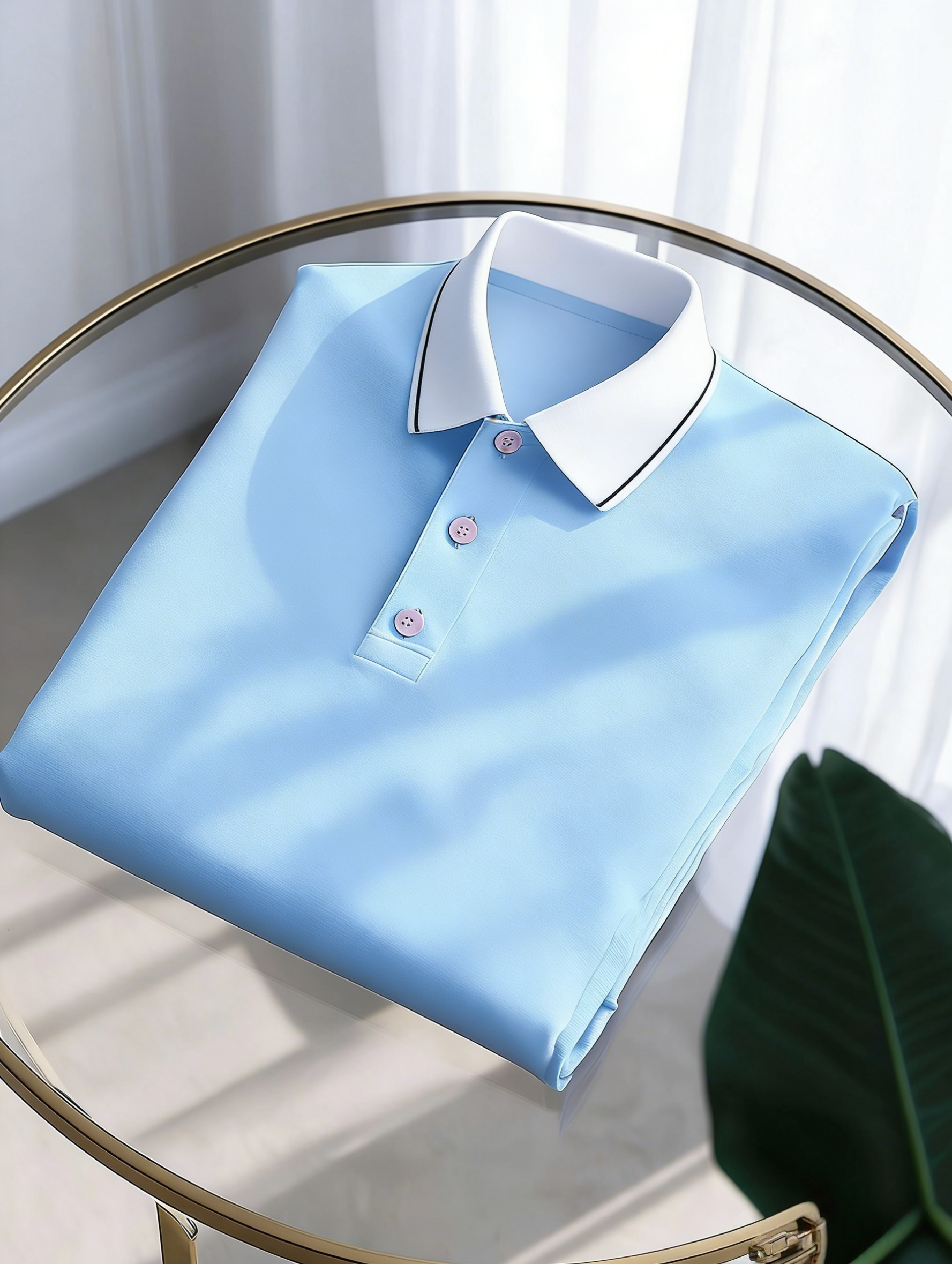 Camisa polo ejecutivo con botones de manga corta para hombre