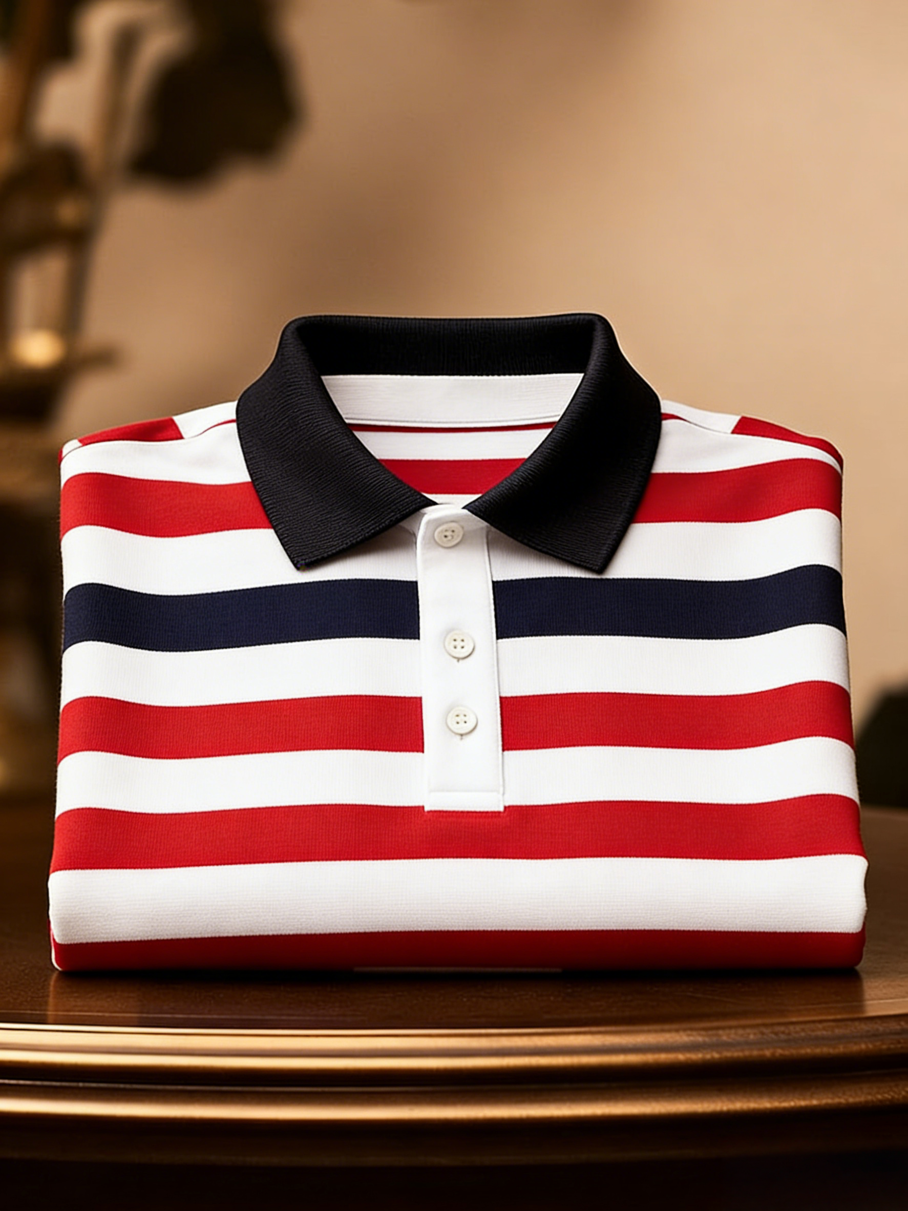 Camisa polo ejecutivo con botones de manga corta para hombre