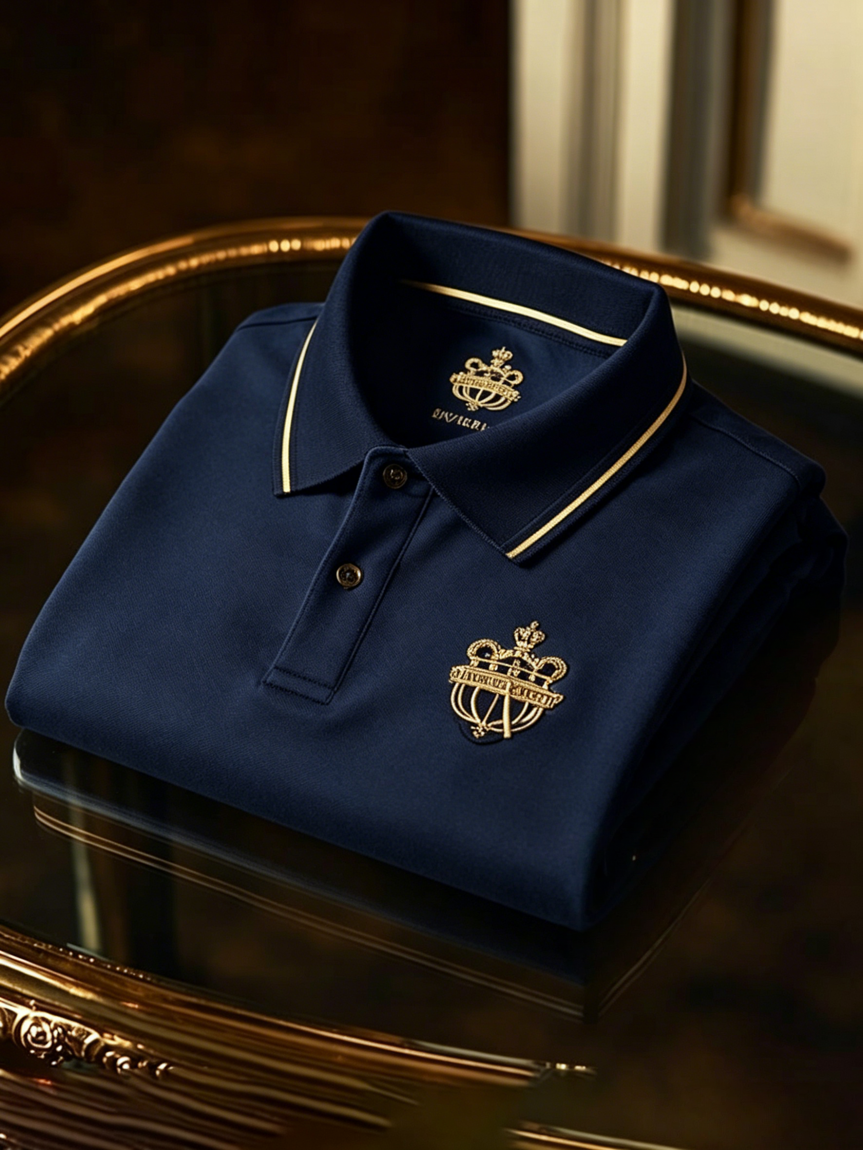 Camisa polo ejecutivo con botones de manga corta para hombre