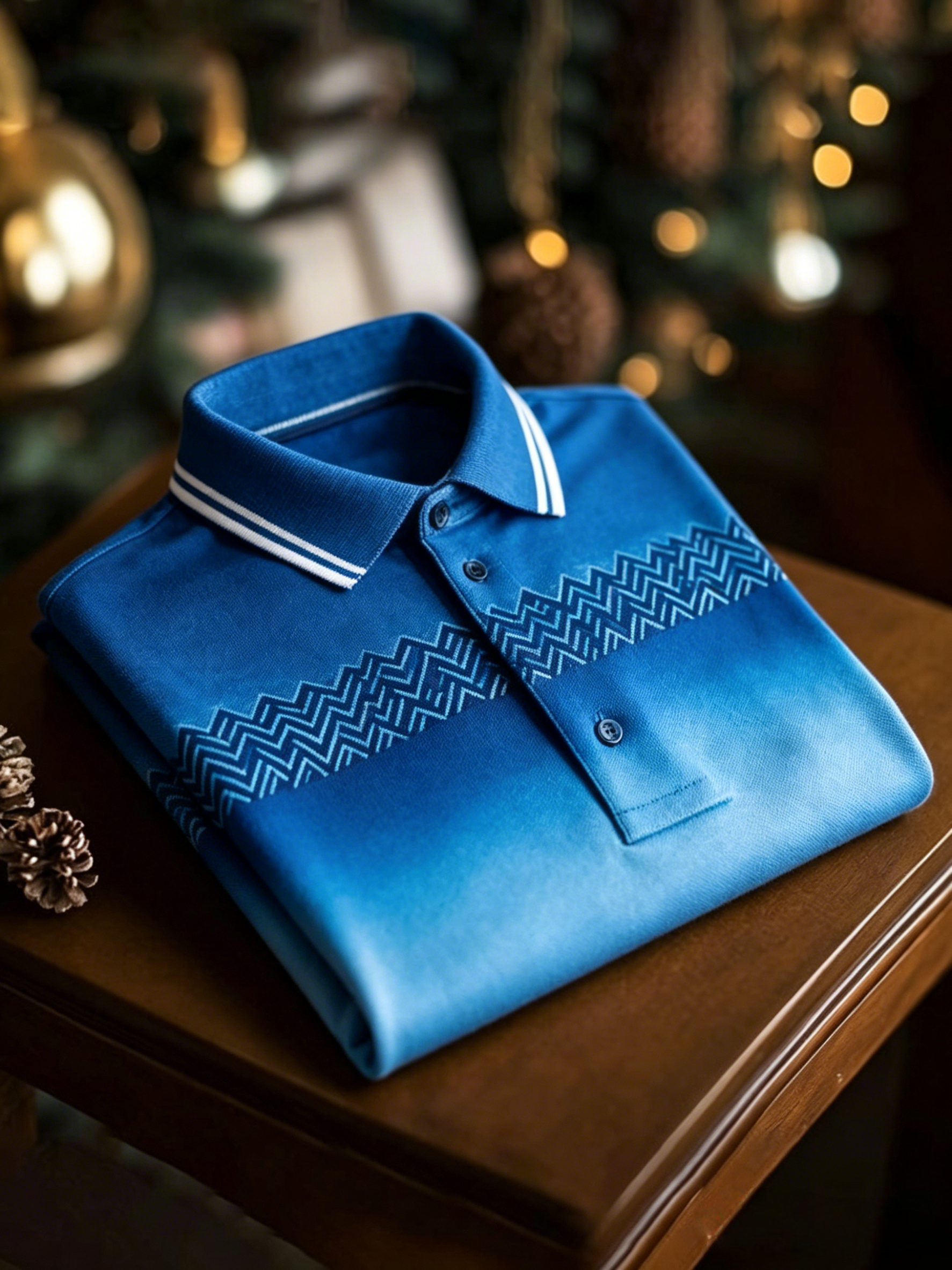 Camisa polo ejecutivo con botones de manga corta para hombre