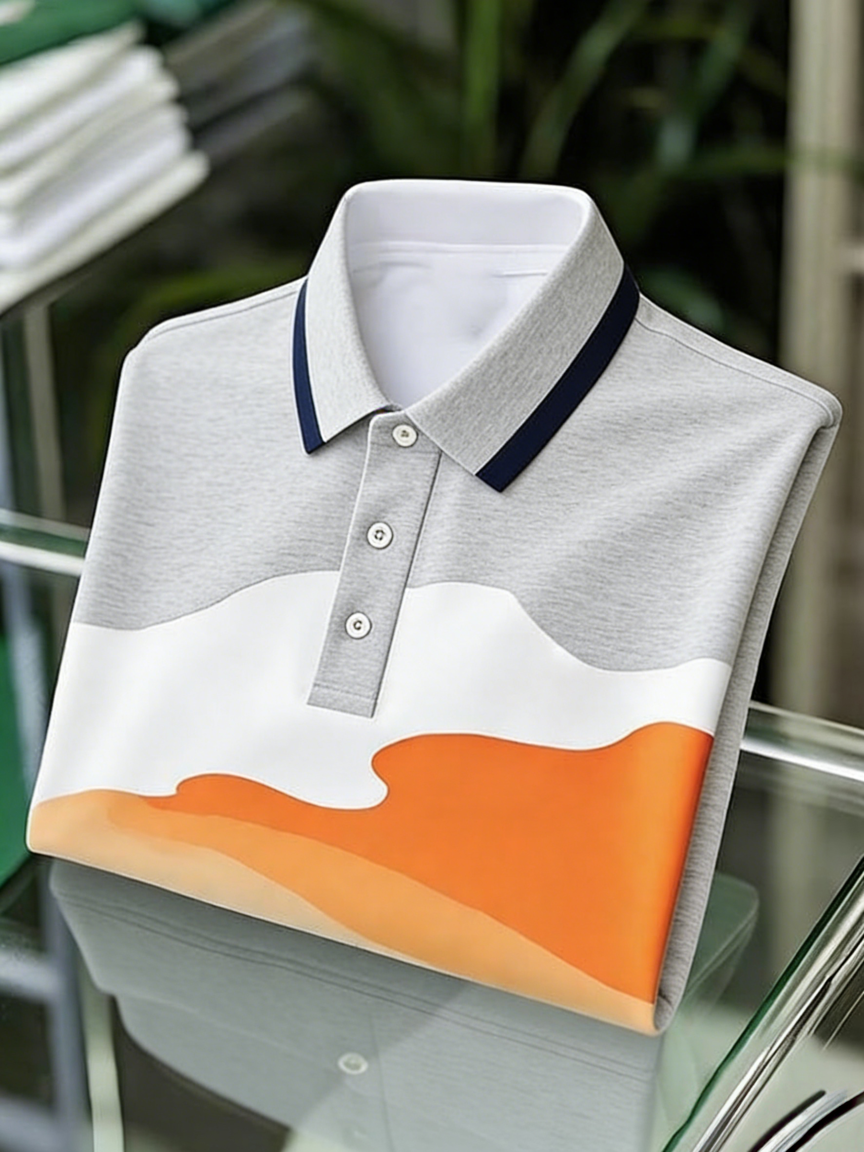 para hombre ejecutivo con botones de manga corta camisa polo
