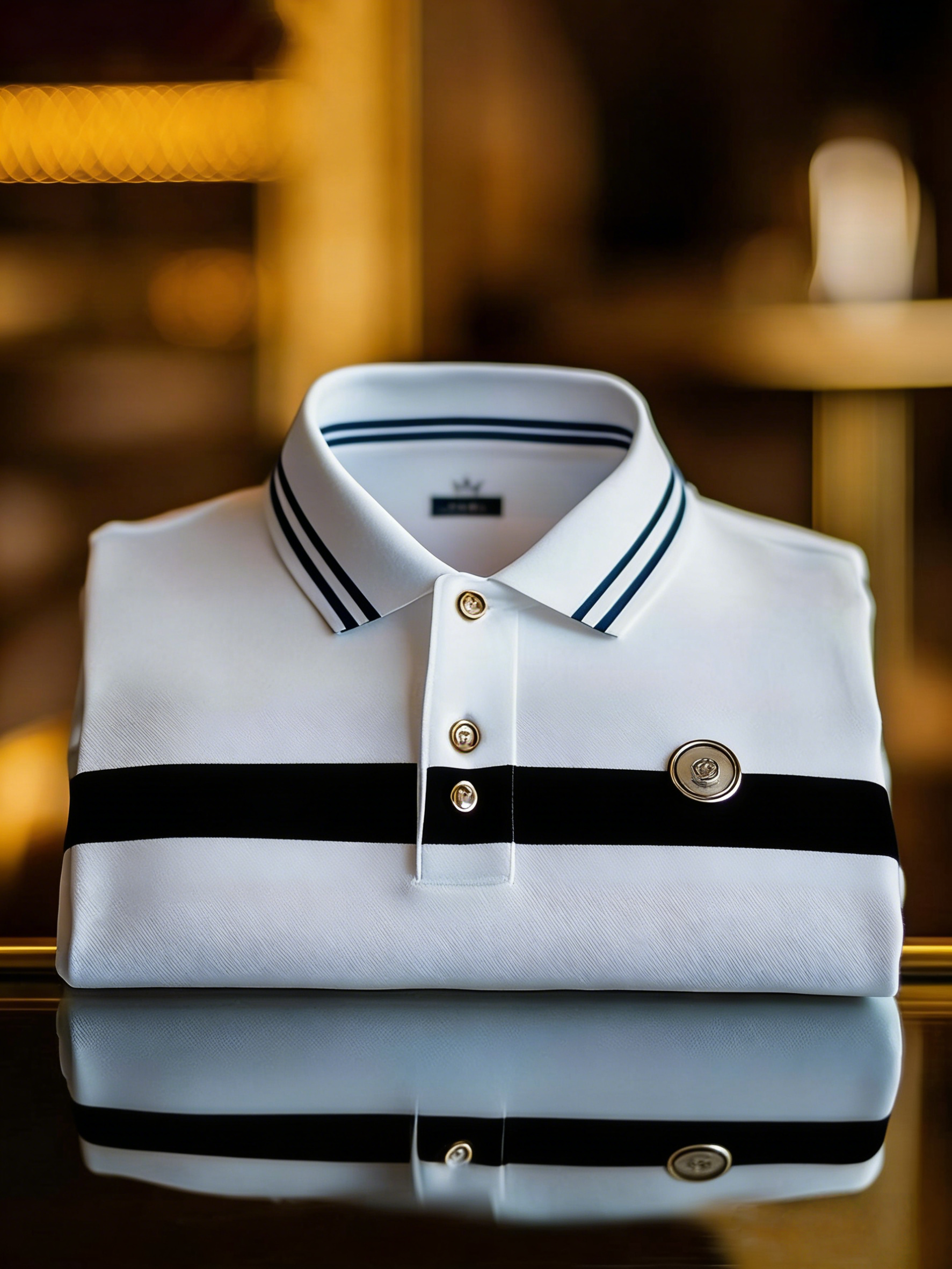 Camisa polo ejecutivo con botones de manga corta para hombre