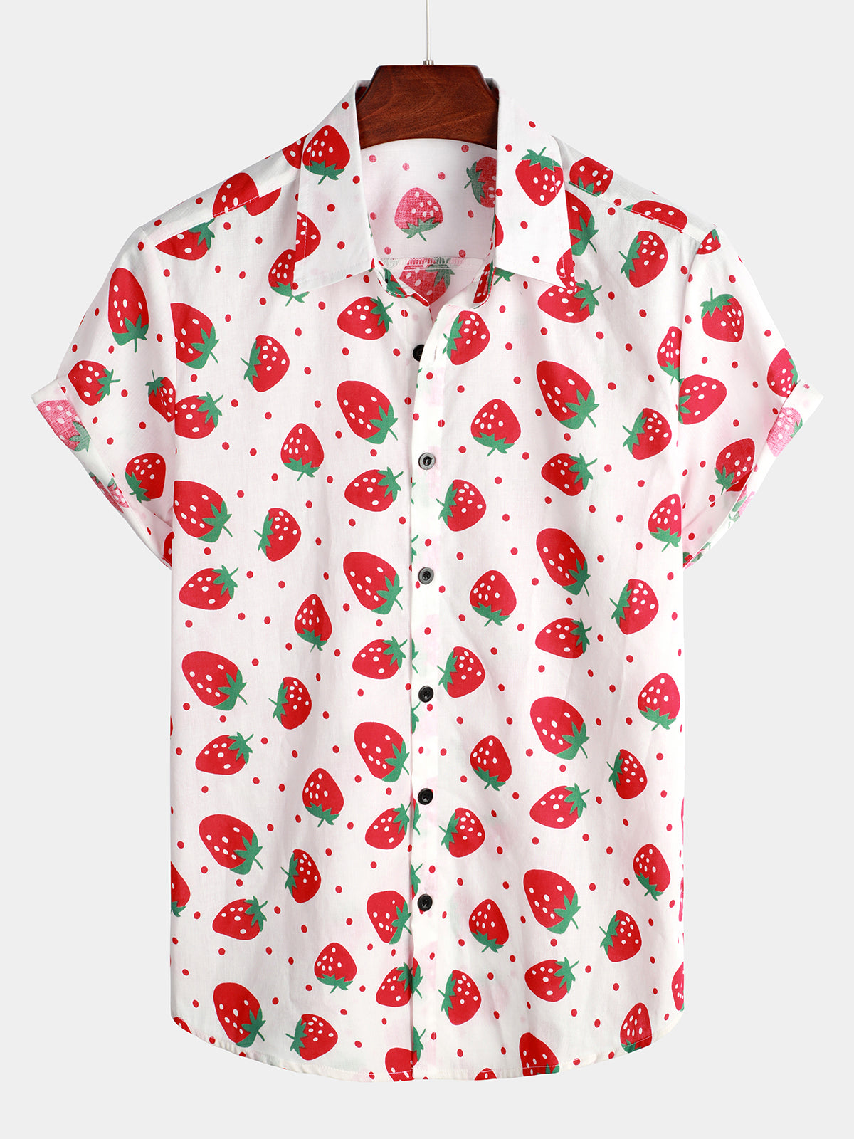 Camisa Strawberry estampado de manga corta para hombre
