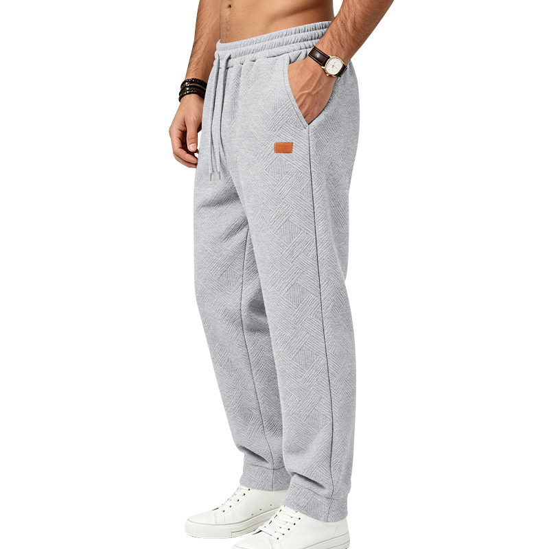 para hombre Textured Jacquard Sweatpantalón | Relaxed Minimalist Commuter Joggers