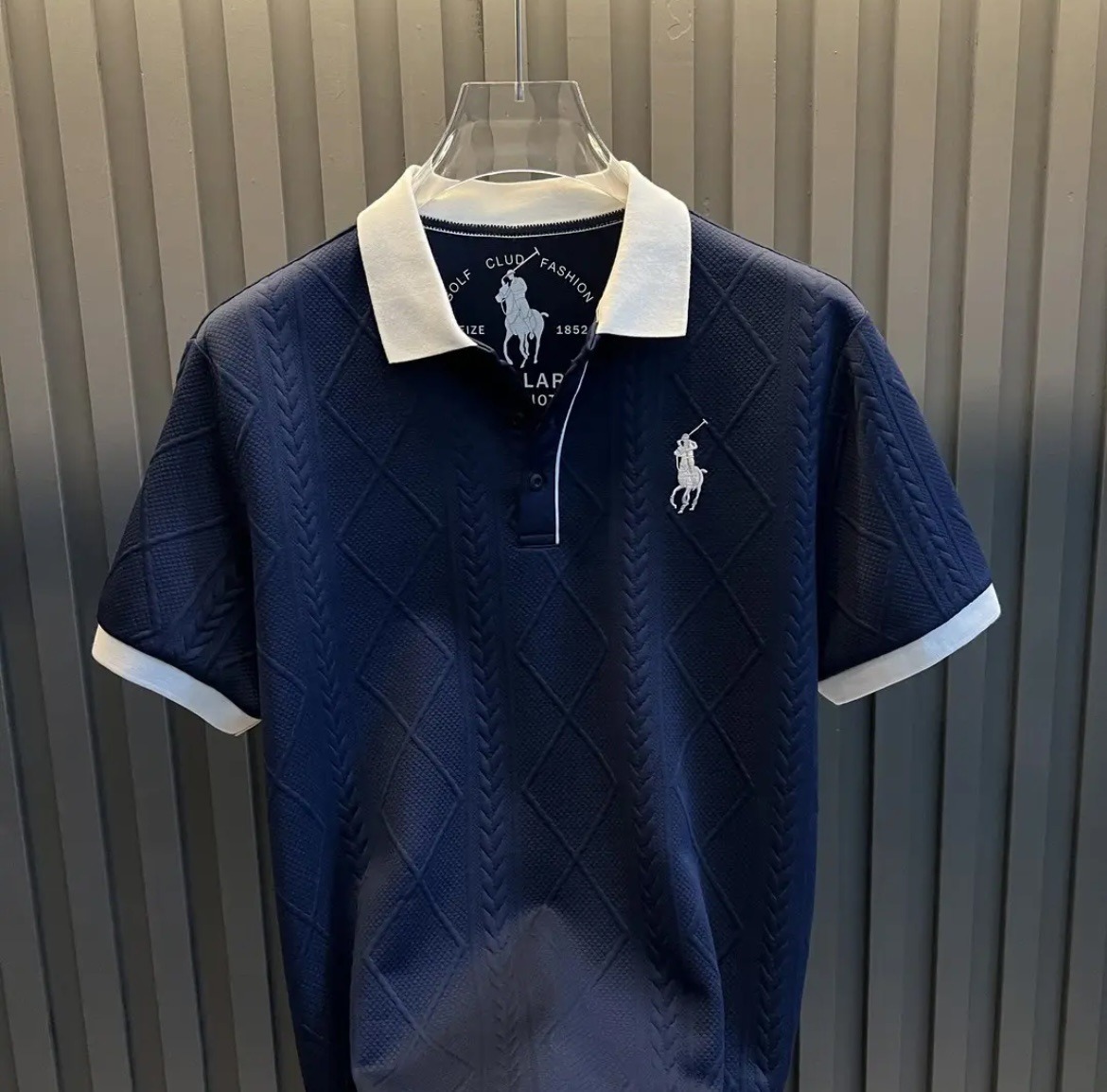 Camisa polo de manga corta with wheat ear embroidery