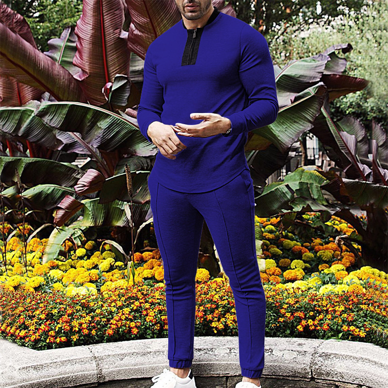 para hombre de manga larga casual conjunto de dos piezas