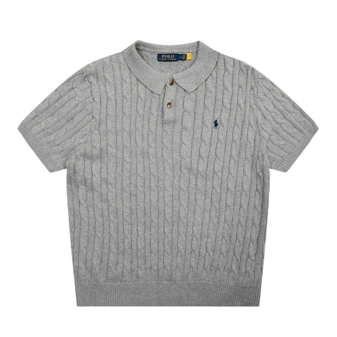 Camisa polo Check ejecutivo casual de manga corta acanalado tejidoting para hombre
