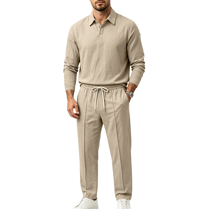 para hombre de lino camisa & pantalón Set