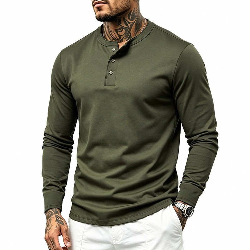 para hombre Crew Neck de manga larga camisa | Base Layer Tee