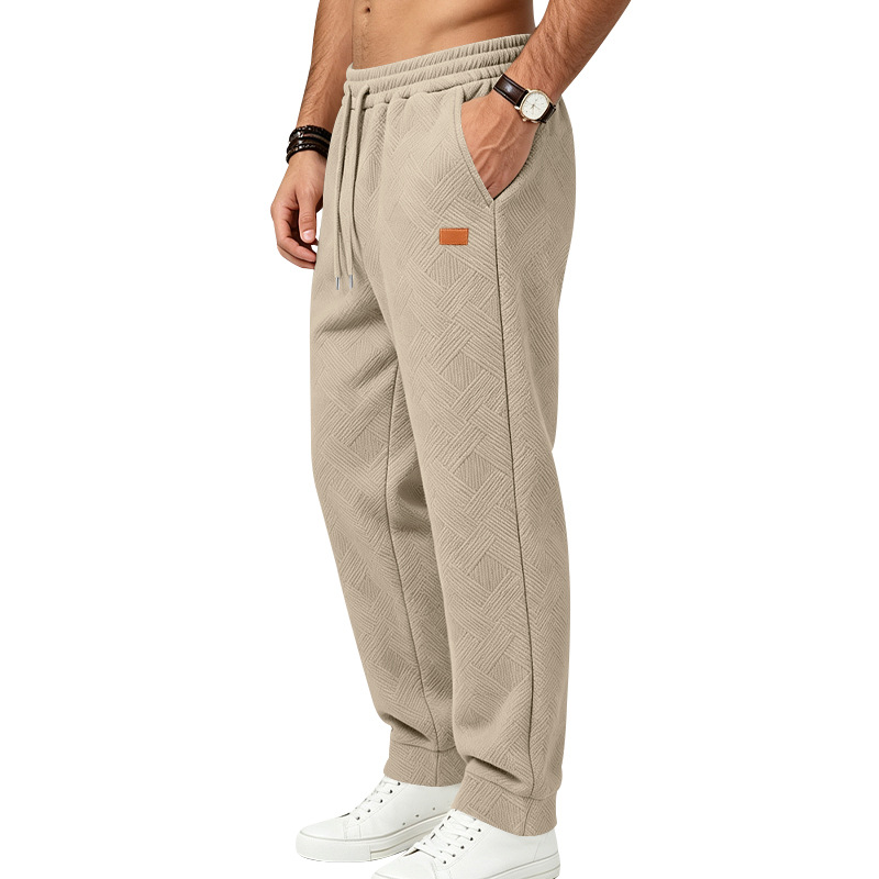 para hombre Textured Jacquard Sweatpantalón | Relaxed Minimalist Commuter Joggers