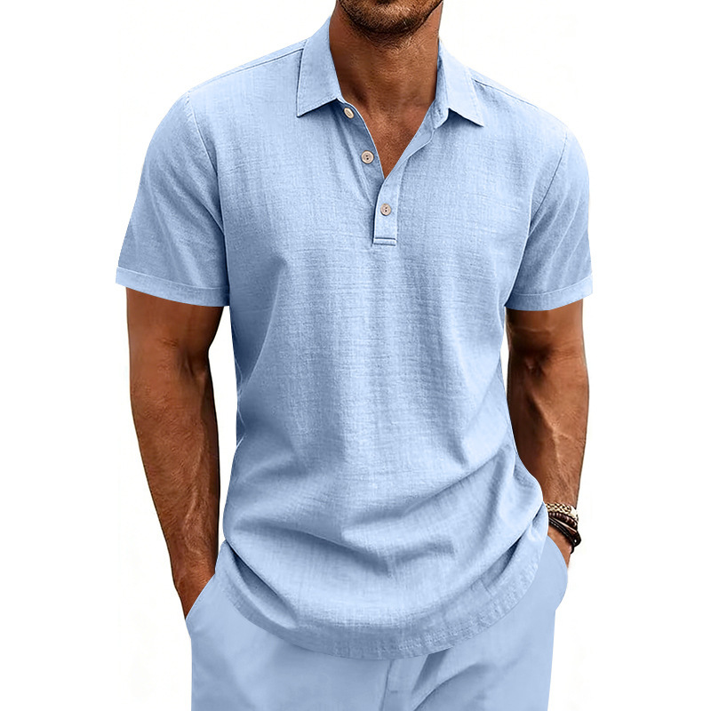 para hombre tejido de manga corta camisa polo