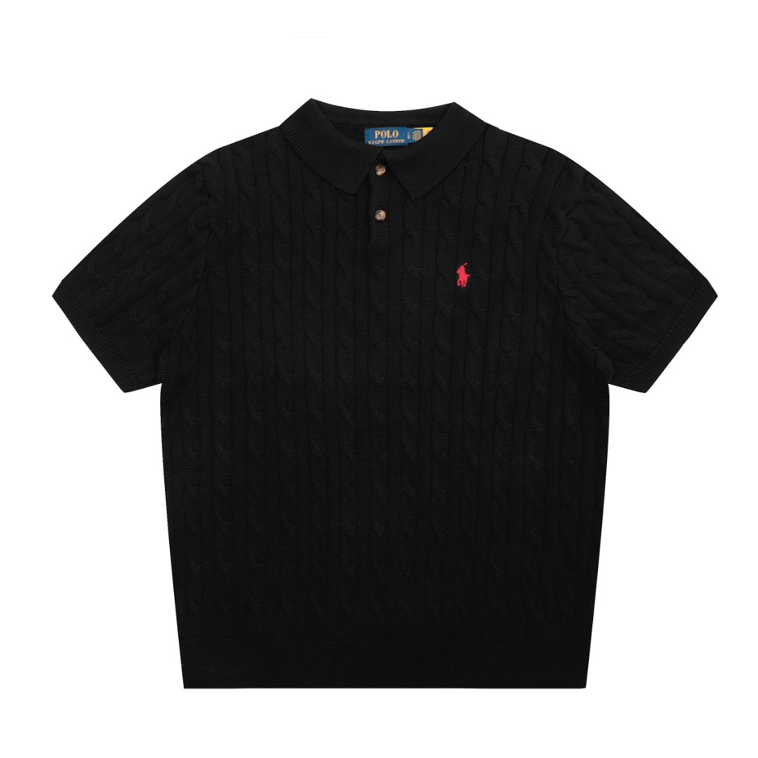 Camisa polo Check ejecutivo casual de manga corta acanalado tejidoting para hombre