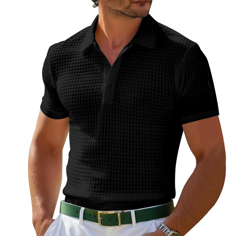 para hombre tejido de manga corta camisa polo