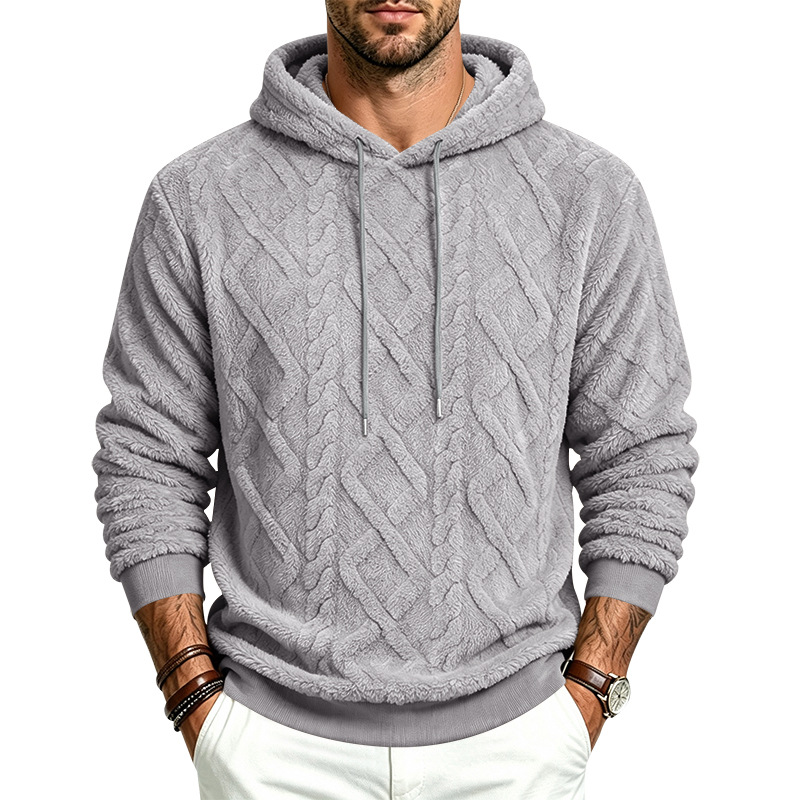 para hombre holgado-fitting warm plush simple pullover hooded sweacamiseta