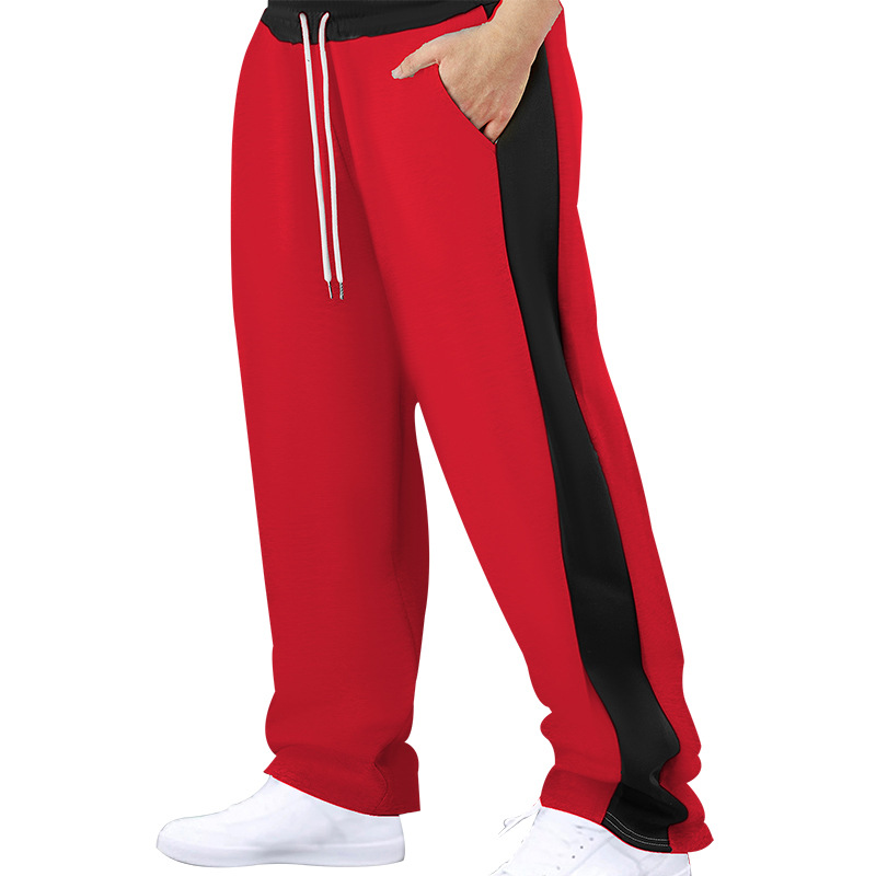 para hombre Relaxed Colorblock Drawstring Straight-Leg pantalón