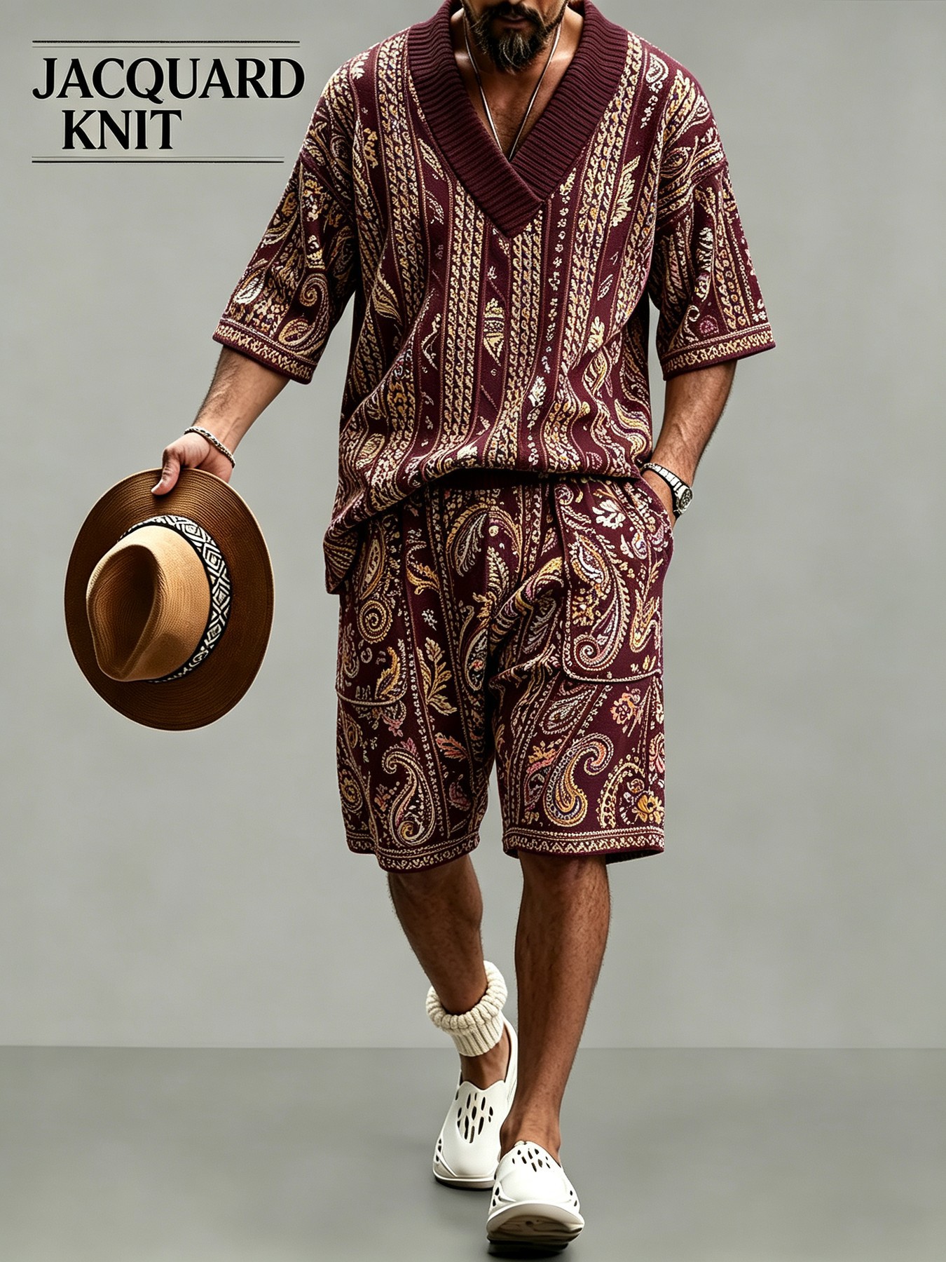 para hombre de manga corta camisa & shorts Set