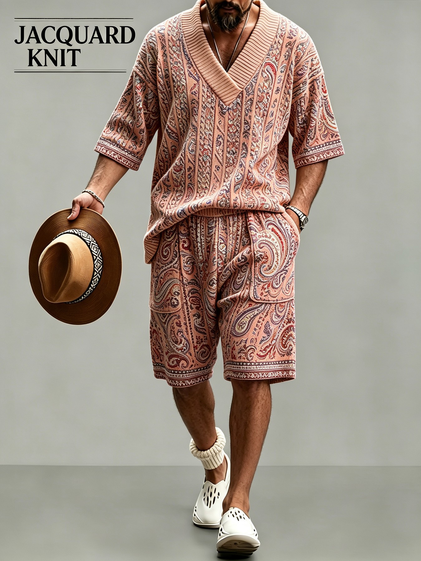 para hombre de manga corta camisa & shorts Set