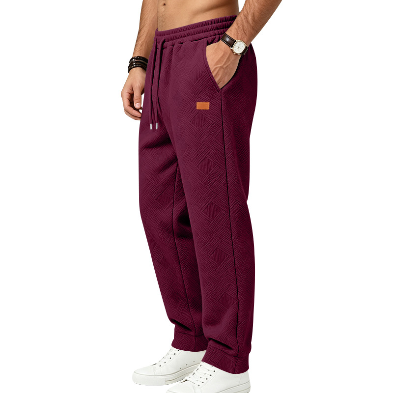 para hombre Textured Jacquard Sweatpantalón | Relaxed Minimalist Commuter Joggers