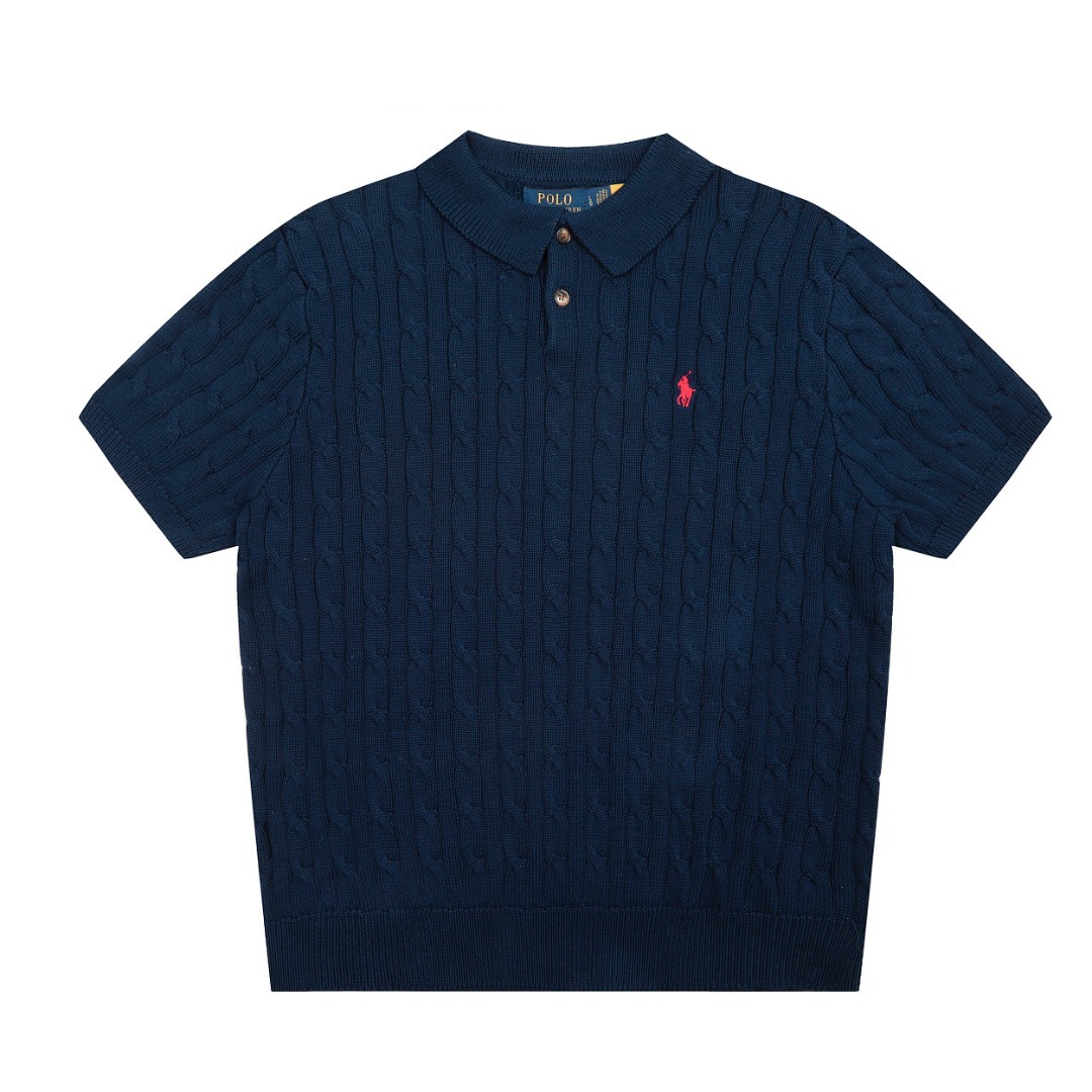 Camisa polo Check ejecutivo casual de manga corta acanalado tejidoting para hombre