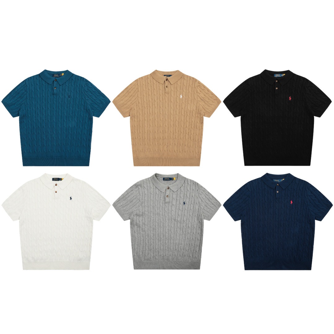 Camisa polo Check ejecutivo casual de manga corta acanalado tejidoting para hombre